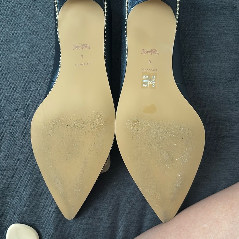 Coach Black Studded Pointed Heels - Picture 3 of 5